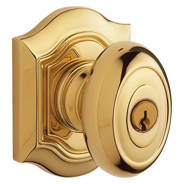 Baldwin - Estate Collection - Keyed Knobs & Levers - 5237 Bethpage Keyed Door Knob w/ Bethpage Rose (Pre-Configured)