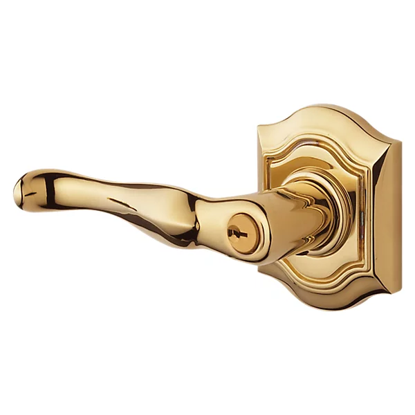 Baldwin - Estate Collection - Keyed Knobs & Levers - 5237 Bethpage Keyed Door Lever w/ Bethpage Rose (Pre-Configured)