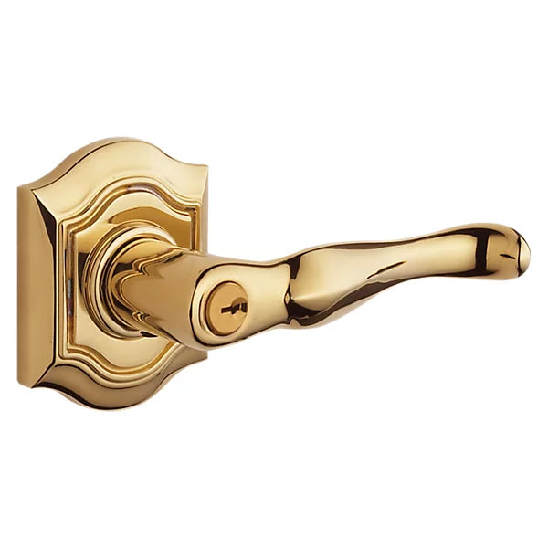 Baldwin - Estate Collection - Keyed Knobs & Levers - 5237 Bethpage Keyed Door Lever w/ Bethpage Rose (Pre-Configured)