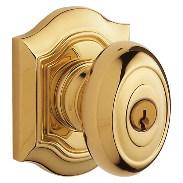 Baldwin - Estate Collection - Keyed Knobs & Levers - 5237 Bethpage Keyed Door Knob w/ Bethpage Rose (Pre-Configured)