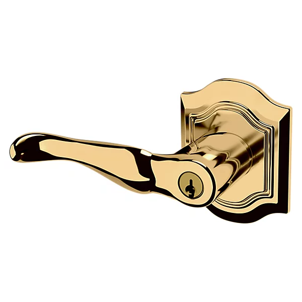 Baldwin - Estate Collection - Keyed Knobs & Levers - 5237 Bethpage Keyed Door Lever w/ Bethpage Rose (Pre-Configured)