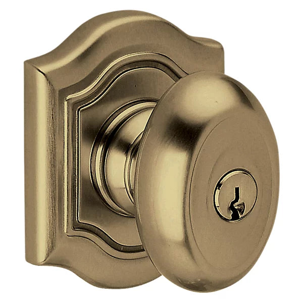 Baldwin - Estate Collection - Keyed Knobs & Levers - 5237 Bethpage Keyed Door Knob w/ Bethpage Rose (Pre-Configured)