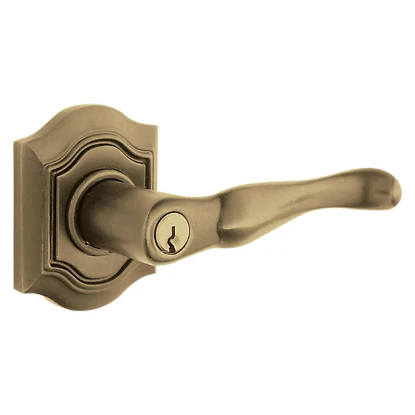 Baldwin - Estate Collection - Keyed Knobs & Levers - 5237 Bethpage Keyed Door Lever w/ Bethpage Rose (Pre-Configured)