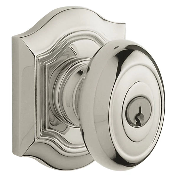 Baldwin - Estate Collection - Keyed Knobs & Levers - 5237 Bethpage Keyed Door Knob w/ Bethpage Rose (Pre-Configured)