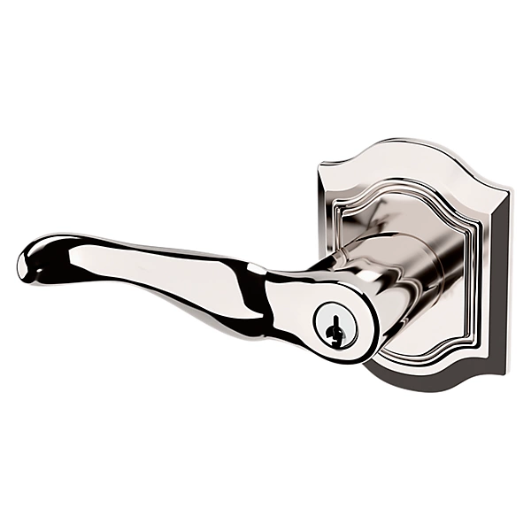 Baldwin - Estate Collection - Keyed Knobs & Levers - 5237 Bethpage Keyed Door Lever w/ Bethpage Rose (Pre-Configured)