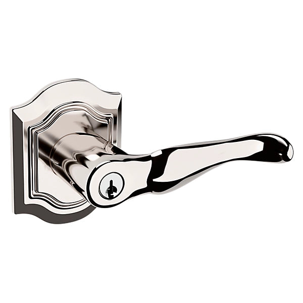 Baldwin - Estate Collection - Keyed Knobs & Levers - 5237 Bethpage Keyed Door Lever w/ Bethpage Rose (Pre-Configured)