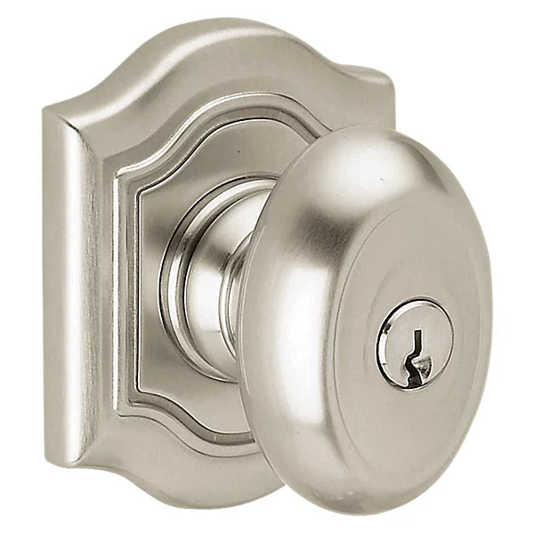 Baldwin - Estate Collection - Keyed Knobs & Levers - 5237 Bethpage Keyed Door Knob w/ Bethpage Rose (Pre-Configured)