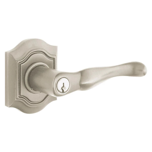 Baldwin - Estate Collection - Keyed Knobs & Levers - 5237 Bethpage Keyed Door Lever w/ Bethpage Rose (Pre-Configured)