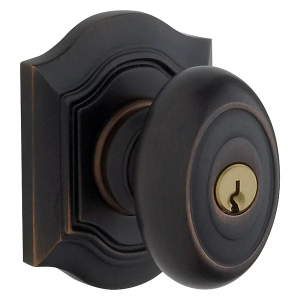 Baldwin - Estate Collection - Keyed Knobs & Levers - 5237 Bethpage Keyed Door Knob w/ Bethpage Rose (Pre-Configured)