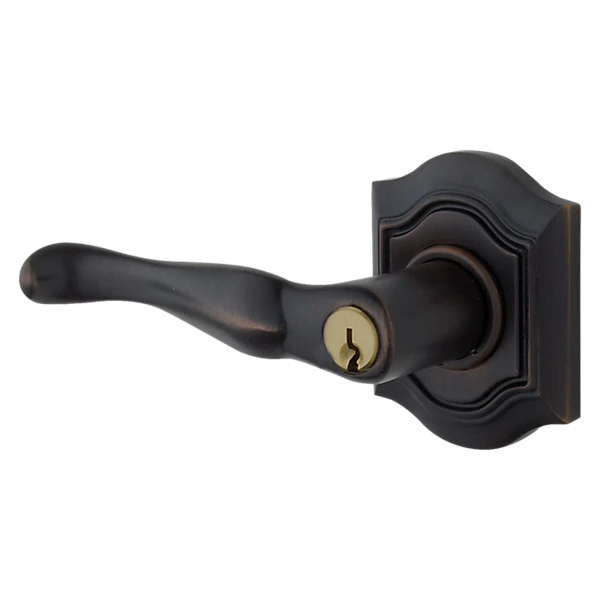 Baldwin - Estate Collection - Keyed Knobs & Levers - 5237 Bethpage Keyed Door Lever w/ Bethpage Rose (Pre-Configured)