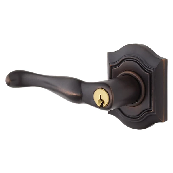 Baldwin - Estate Collection - Keyed Knobs & Levers - 5237 Bethpage Keyed Door Lever w/ Bethpage Rose (Pre-Configured)