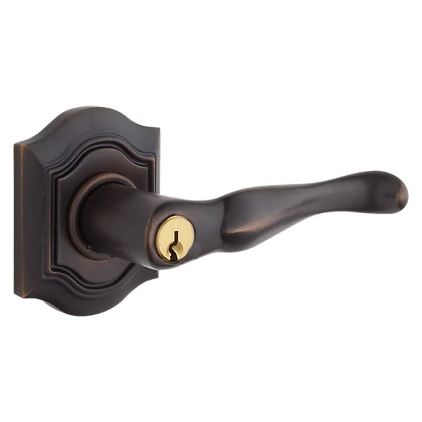 Baldwin - Estate Collection - Keyed Knobs & Levers - 5237 Bethpage Keyed Door Lever w/ Bethpage Rose (Pre-Configured)