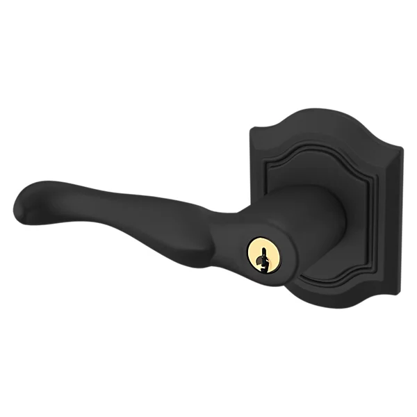 Baldwin - Estate Collection - Keyed Knobs & Levers - 5237 Bethpage Keyed Door Lever w/ Bethpage Rose (Pre-Configured)