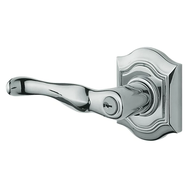Baldwin - Estate Collection - Keyed Knobs & Levers - 5237 Bethpage Keyed Door Lever w/ Bethpage Rose (Pre-Configured)