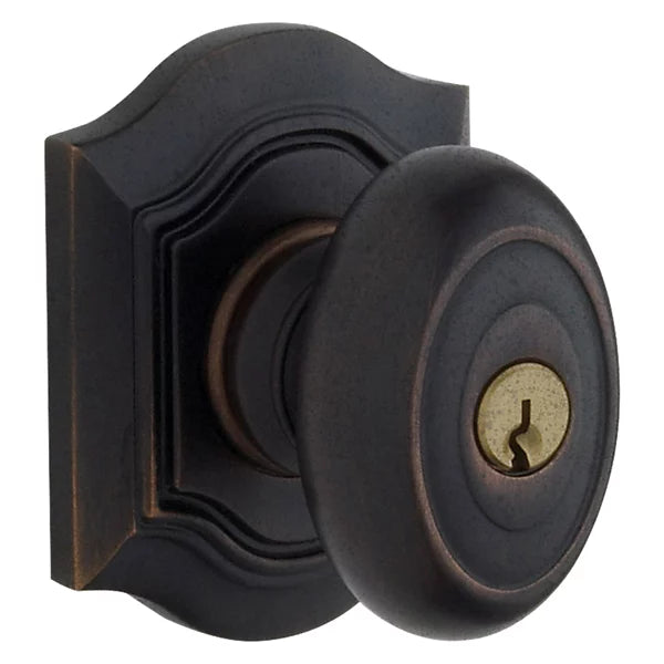 Baldwin - Estate Collection - Keyed Knobs & Levers - 5237 Bethpage Keyed Door Knob w/ Bethpage Rose (Pre-Configured)