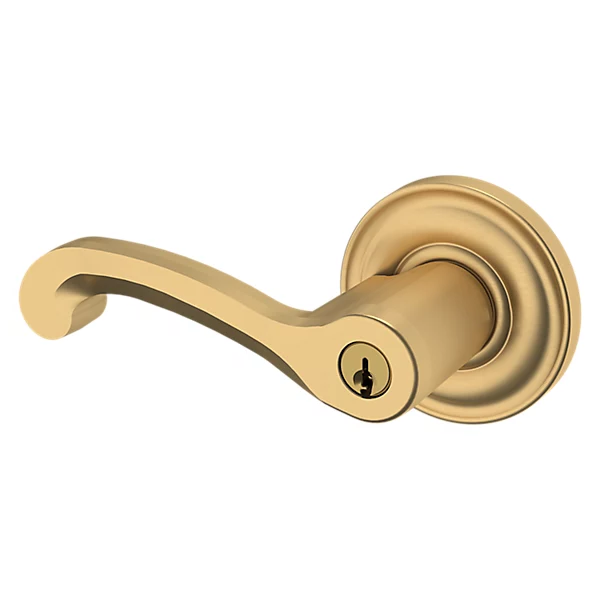 Baldwin - Estate Collection - Keyed Knobs & Levers - 5245 Classic Keyed Door Lever w/ Classic Rose (Pre-Configured)