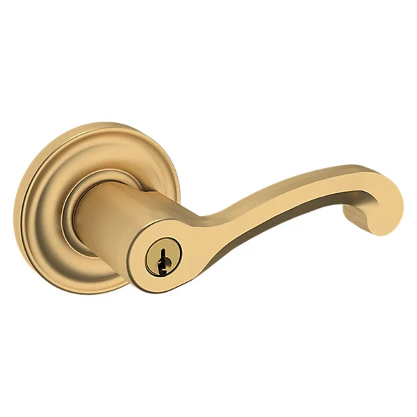 Baldwin - Estate Collection - Keyed Knobs & Levers - 5245 Classic Keyed Door Lever w/ Classic Rose (Pre-Configured)