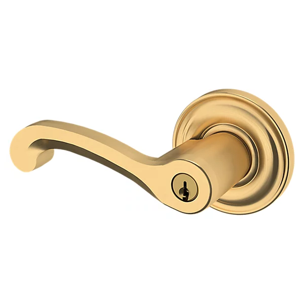 Baldwin - Estate Collection - Keyed Knobs & Levers - 5245 Classic Keyed Door Lever w/ Classic Rose (Pre-Configured)