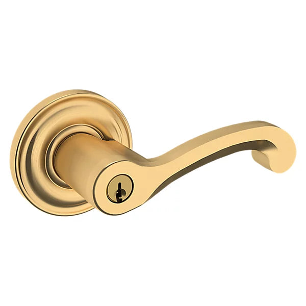 Baldwin - Estate Collection - Keyed Knobs & Levers - 5245 Classic Keyed Door Lever w/ Classic Rose (Pre-Configured)