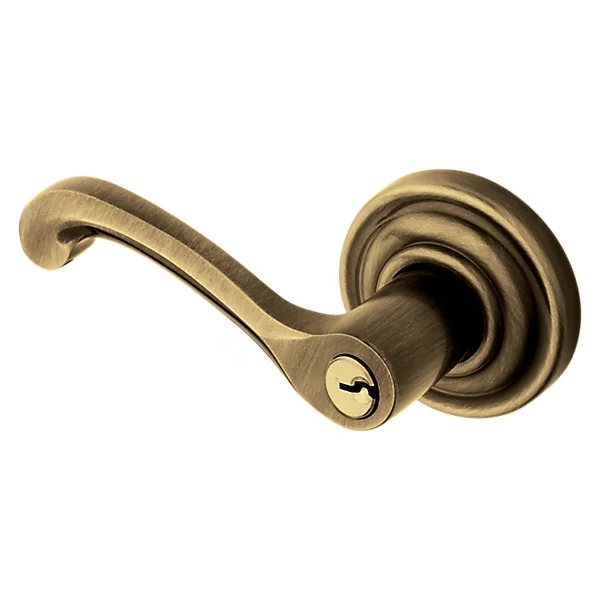 Baldwin - Estate Collection - Keyed Knobs & Levers - 5245 Classic Keyed Door Lever w/ Classic Rose (Pre-Configured)