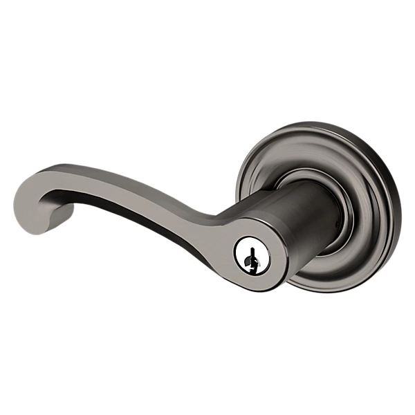 Baldwin - Estate Collection - Keyed Knobs & Levers - 5245 Classic Keyed Door Lever w/ Classic Rose (Pre-Configured)