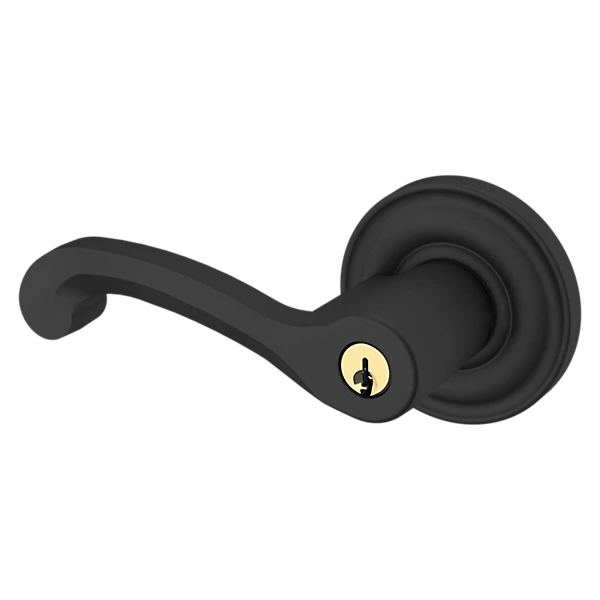 Baldwin - Estate Collection - Keyed Knobs & Levers - 5245 Classic Keyed Door Lever w/ Classic Rose (Pre-Configured)