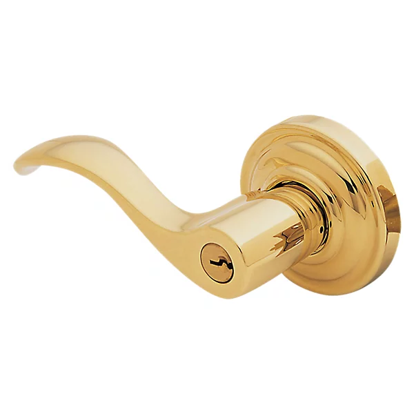 Baldwin - Estate Collection - Keyed Knobs & Levers - 5255 Wave Keyed Door Lever w/ Classic Rose (Pre-Configured)