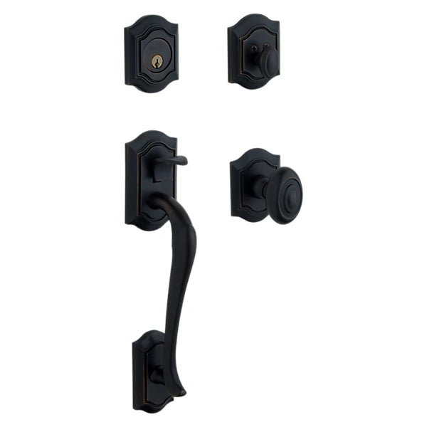 Baldwin - Estate Collection - Tubular Entry Handlesets - Bethpage Sectional Trim w/ 5077 Bethpage Knob