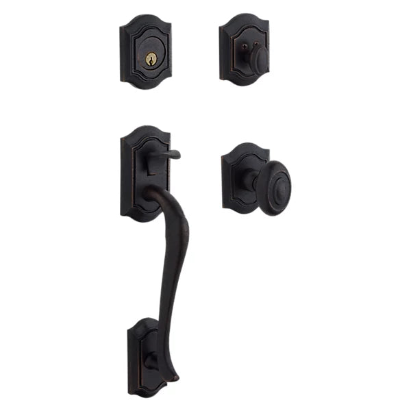 Baldwin - Estate Collection - Tubular Entry Handlesets - Bethpage Sectional Trim w/ 5077 Bethpage Knob