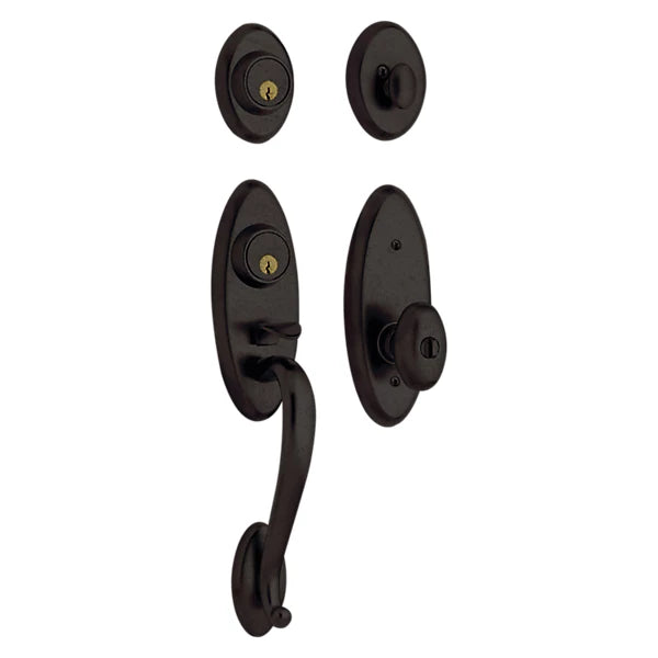 Baldwin - Estate Collection - Tubular Entry Handlesets - Landon Two-Point Lock Handleset w/ 5225 Egg Knob