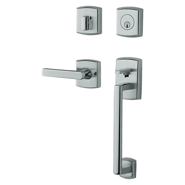 Baldwin - Estate Collection - Tubular Entry Handlesets - Soho Sectional Trim w/ 5485V Soho Lever
