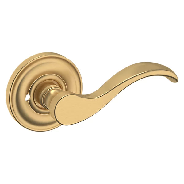 Baldwin - Estate Collection - Knobs & Levers - 5455V Wave Door Lever w/ 5048 Rose (Pre-Configured)