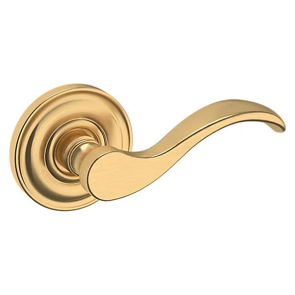 Baldwin - Estate Collection - Knobs & Levers - 5455V Wave Door Lever w/ 5048 Rose (Pre-Configured)