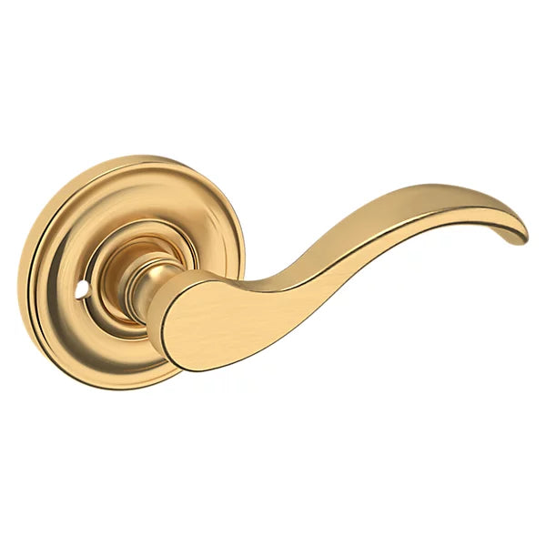 Baldwin - Estate Collection - Knobs & Levers - 5455V Wave Door Lever w/ 5048 Rose (Pre-Configured)