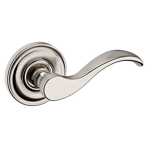 Baldwin - Estate Collection - Knobs & Levers - 5455V Wave Door Lever w/ 5048 Rose (Pre-Configured)