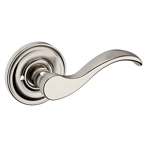 Baldwin - Estate Collection - Knobs & Levers - 5455V Wave Door Lever w/ 5048 Rose (Pre-Configured)