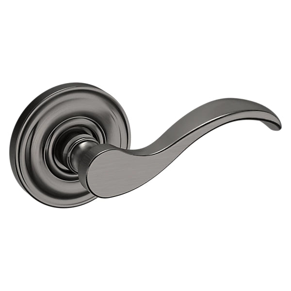 Baldwin - Estate Collection - Knobs & Levers - 5455V Wave Door Lever w/ 5048 Rose (Pre-Configured)