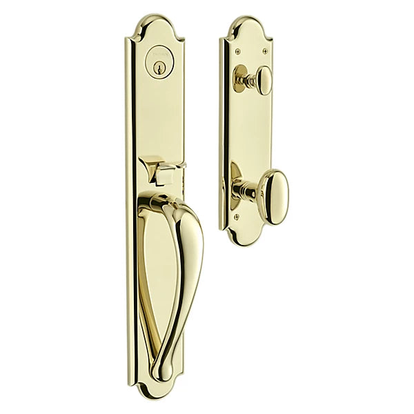 Baldwin - Estate Collection - Tubular Entry Handlesets - Boulder Full Escutcheon Emergency Egress Handleset w/ 5024 Oval Knob