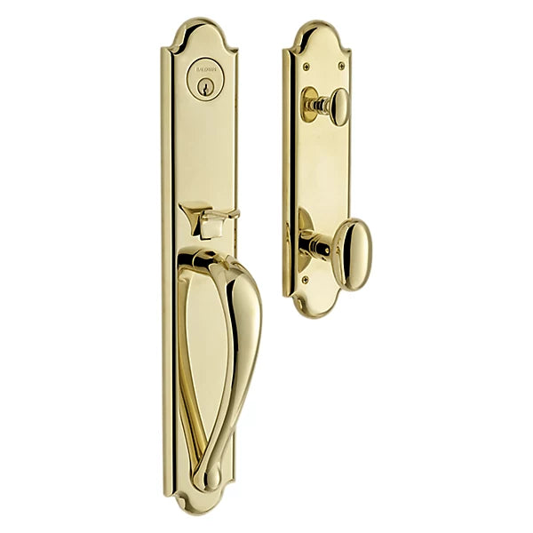 Baldwin - Estate Collection - Tubular Entry Handlesets - Boulder Full Escutcheon Emergency Egress Handleset w/ 5024 Oval Knob