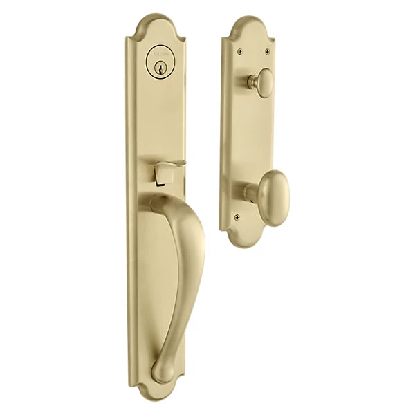 Baldwin - Estate Collection - Tubular Entry Handlesets - Boulder Full Escutcheon Emergency Egress Handleset w/ 5024 Oval Knob