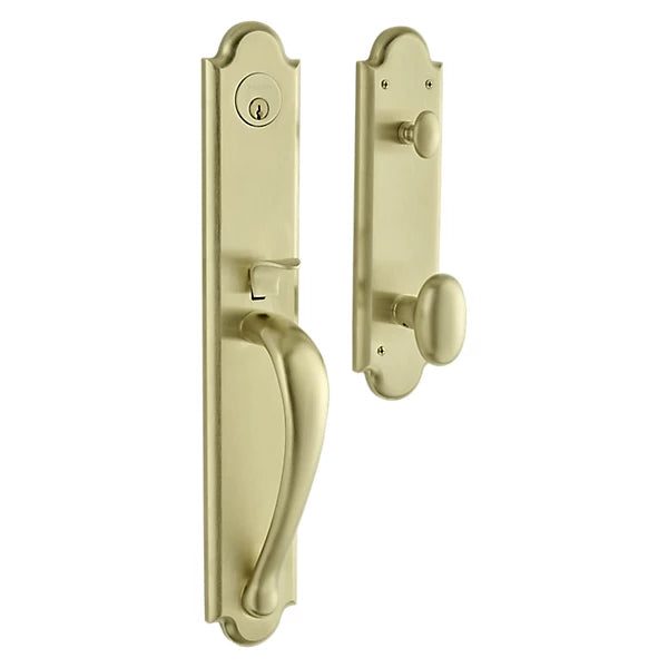 Baldwin - Estate Collection - Tubular Entry Handlesets - Boulder Full Escutcheon Emergency Egress Handleset w/ 5024 Oval Knob