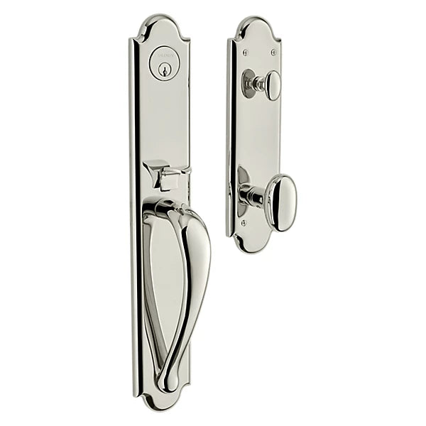 Baldwin - Estate Collection - Tubular Entry Handlesets - Boulder Full Escutcheon Emergency Egress Handleset w/ 5024 Oval Knob