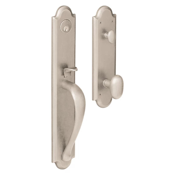 Baldwin - Estate Collection - Tubular Entry Handlesets - Boulder Full Escutcheon Emergency Egress Handleset w/ 5024 Oval Knob
