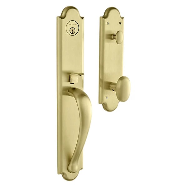Baldwin - Estate Collection - Tubular Entry Handlesets - Boulder Full Escutcheon Emergency Egress Handleset w/ 5024 Oval Knob