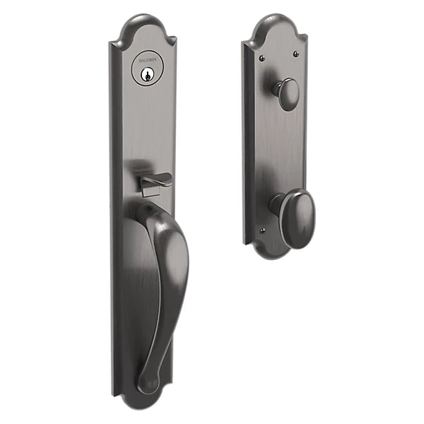 Baldwin - Estate Collection - Tubular Entry Handlesets - Boulder Full Escutcheon Emergency Egress Handleset w/ 5024 Oval Knob
