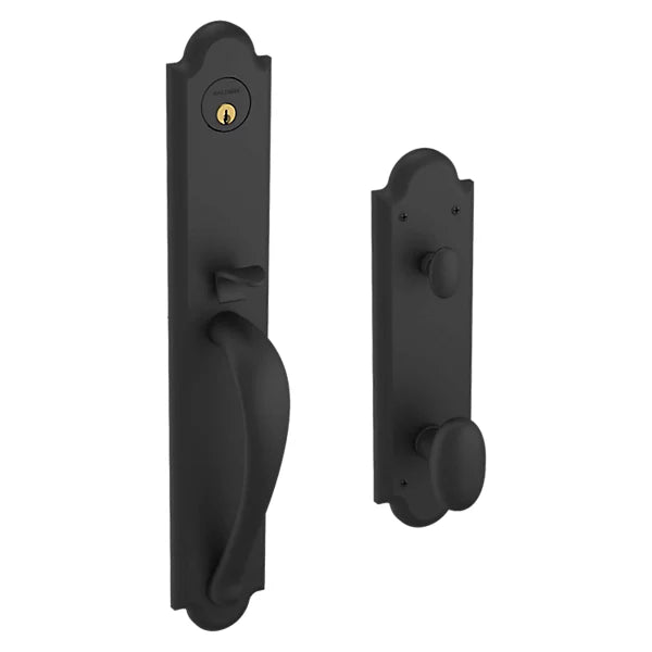 Baldwin - Estate Collection - Tubular Entry Handlesets - Boulder Full Escutcheon Emergency Egress Handleset w/ 5024 Oval Knob