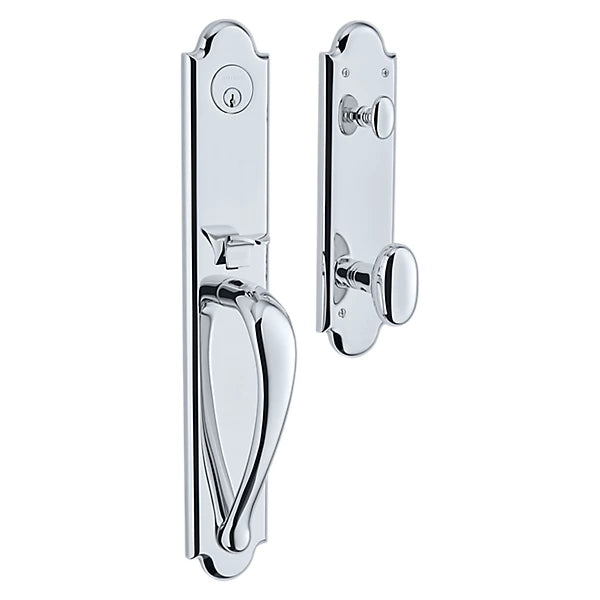 Baldwin - Estate Collection - Tubular Entry Handlesets - Boulder Full Escutcheon Emergency Egress Handleset w/ 5024 Oval Knob
