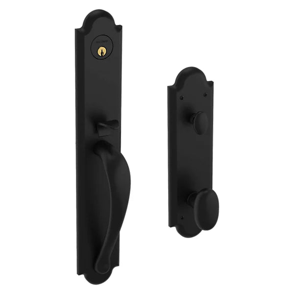 Baldwin - Estate Collection - Tubular Entry Handlesets - Boulder Full Escutcheon Emergency Egress Handleset w/ 5024 Oval Knob
