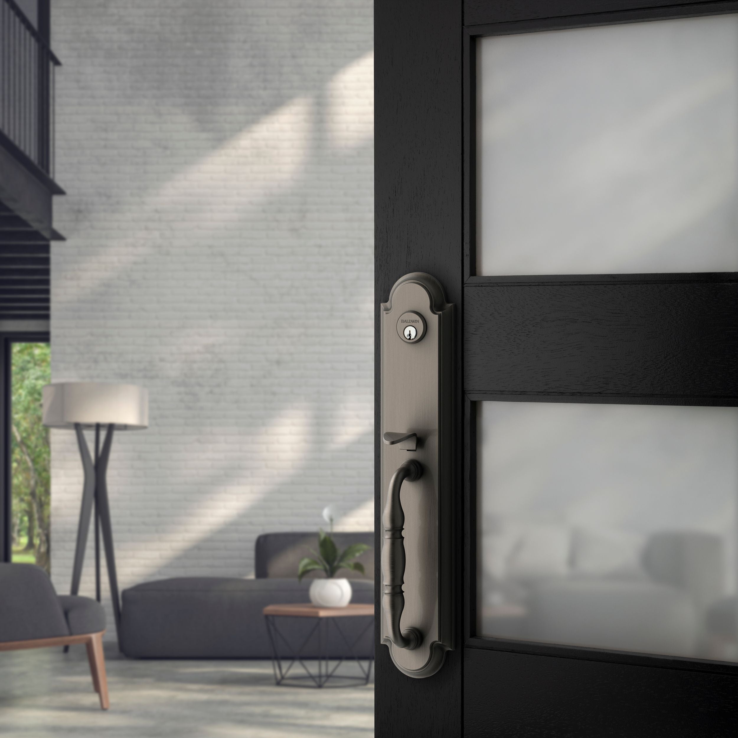 Baldwin - Estate Collection - Mortise Entry Handlesets - Hamilton 6544 Mortise Handleset (Trim ONLY)