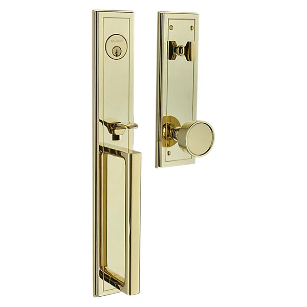 Baldwin - Estate Collection - Tubular Entry Handlesets - Hollywood Hills Full Escutcheon Emergency Egress Handleset w/ K008 Hollywood Hills Knob